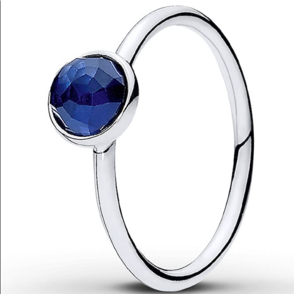 Pandora Synthetic Sapphire Sterling Silver Ring
